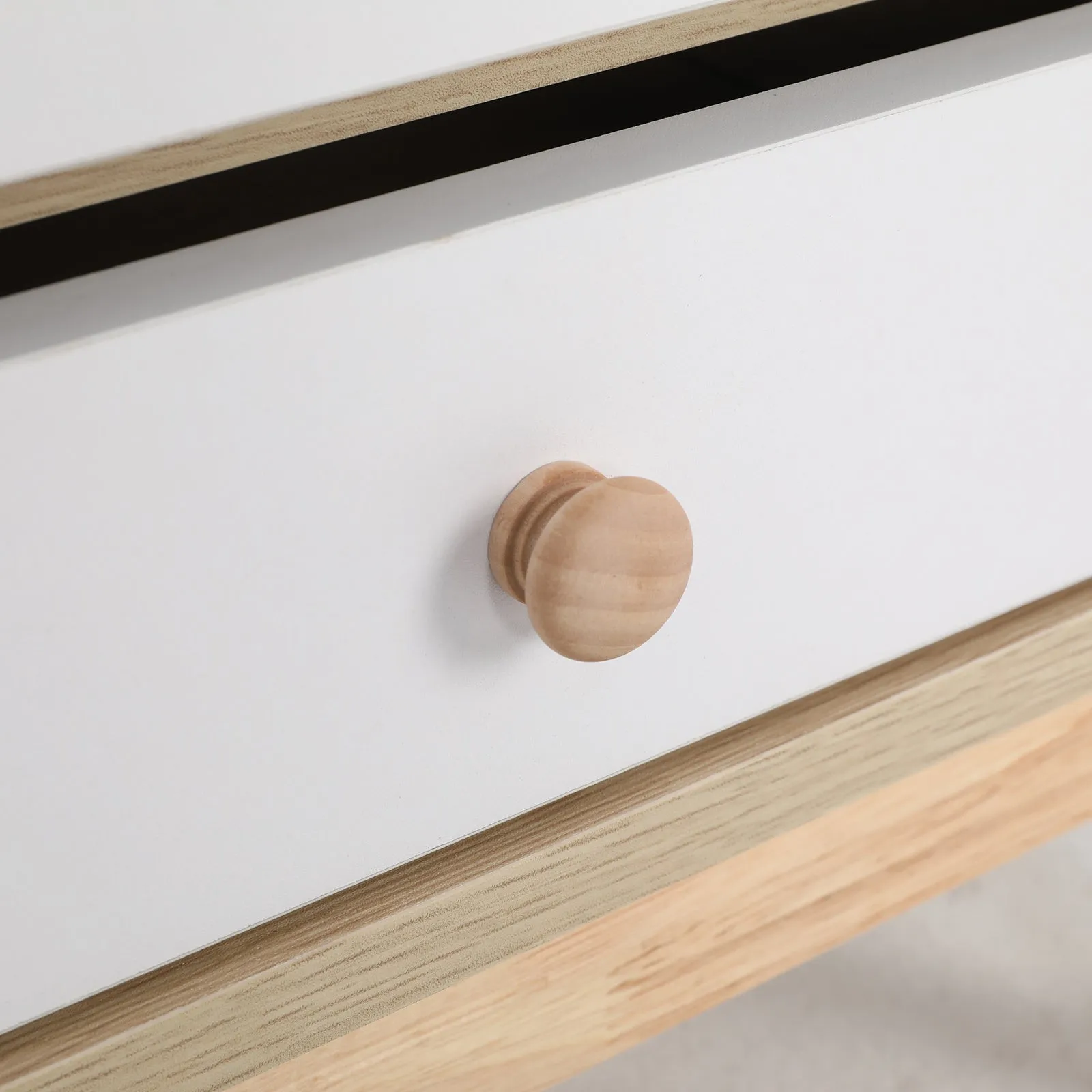 2x Bedside Table | Side Storage Cabinet | Nightstand | Bedroom 2 Drawer | ANYA | Oak