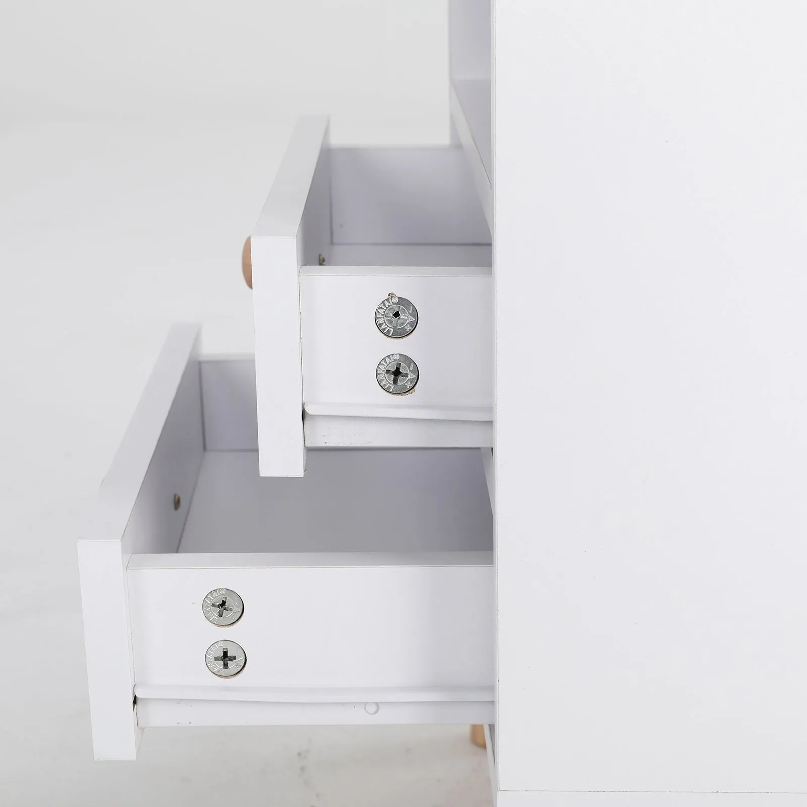 2x Bedside Table | Side Storage Cabinet | Nightstand | Bedroom 2 Drawer | ANYA | White