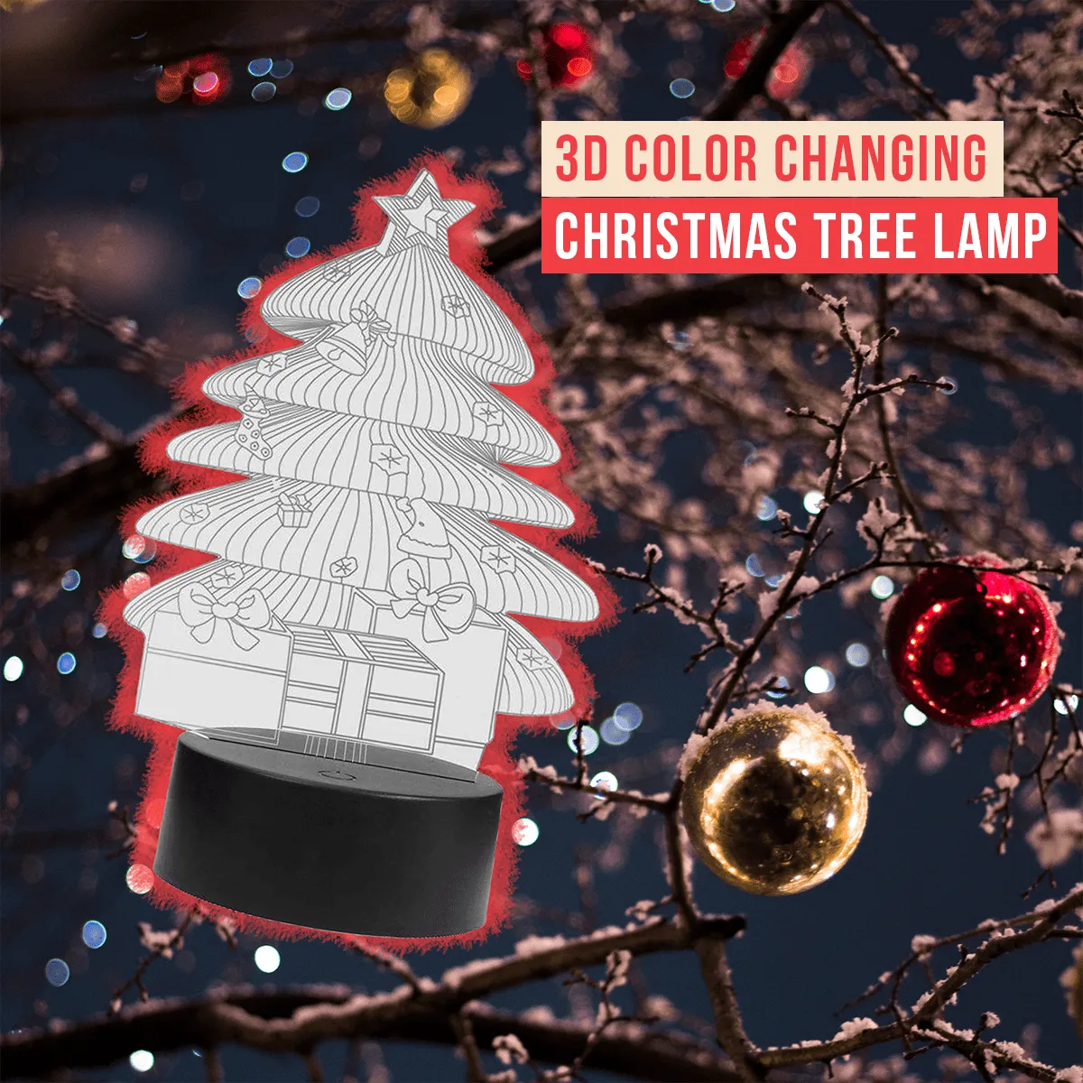 3D Color Changing Christmas Tree Lamp