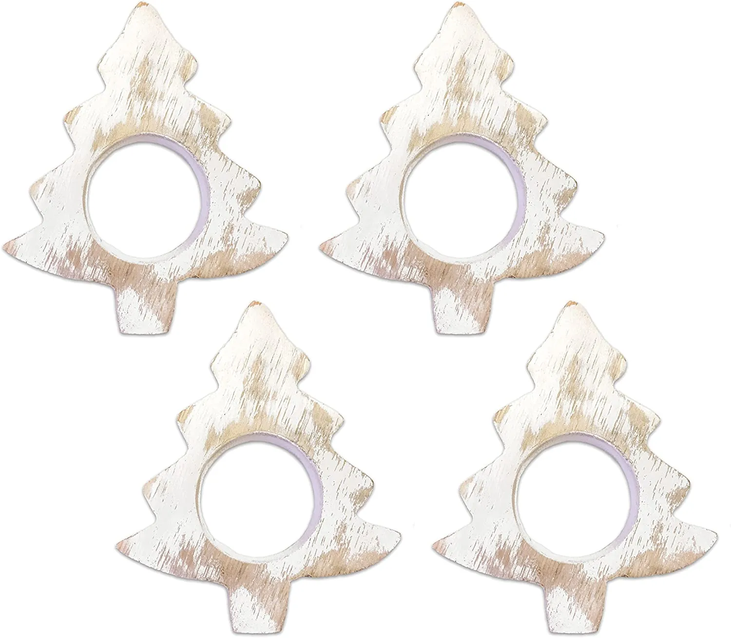 Bardwil White Spruce Set of 4 Napkins Rings