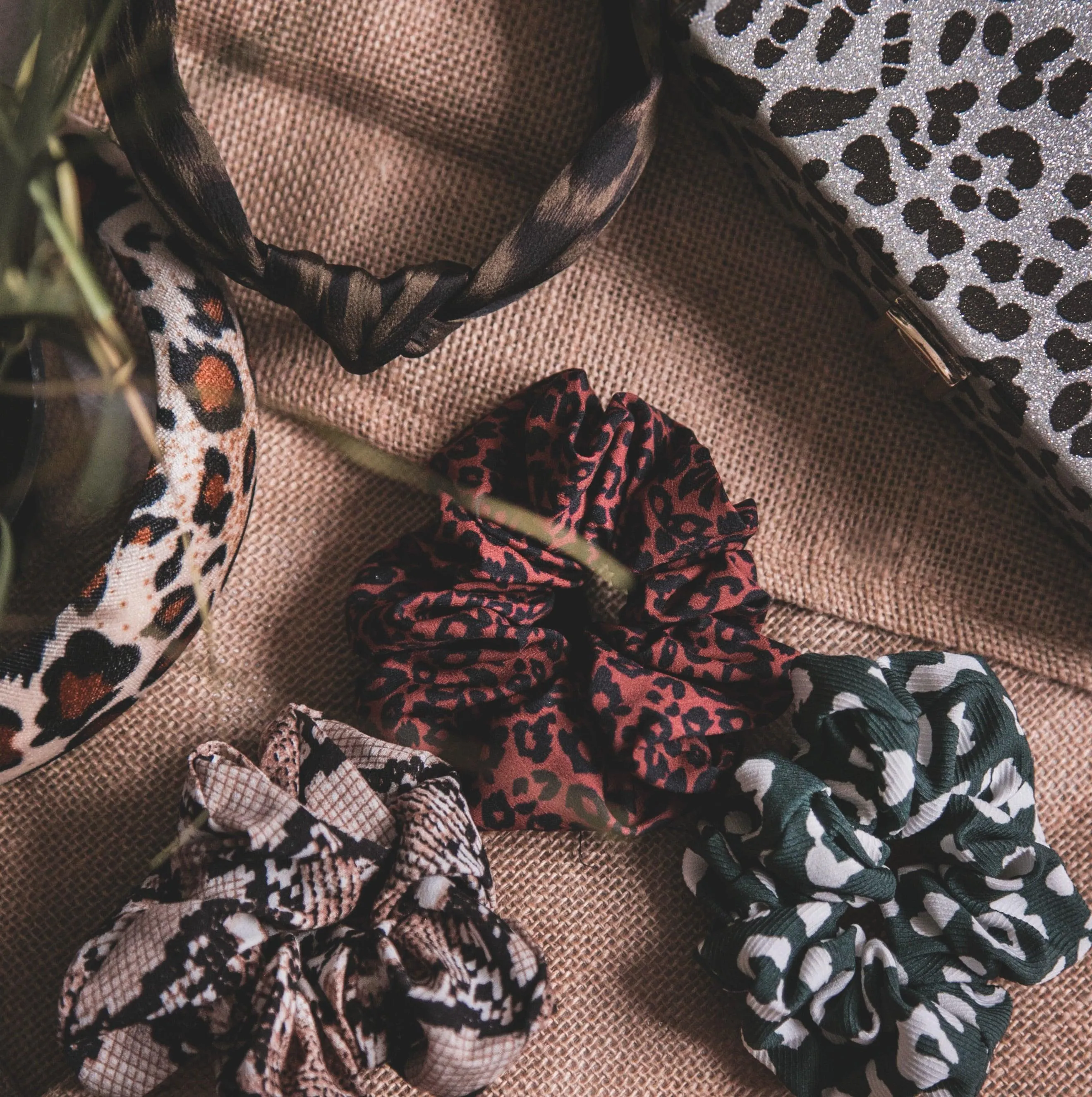 Behati Leopard Print Scrunchie - Red