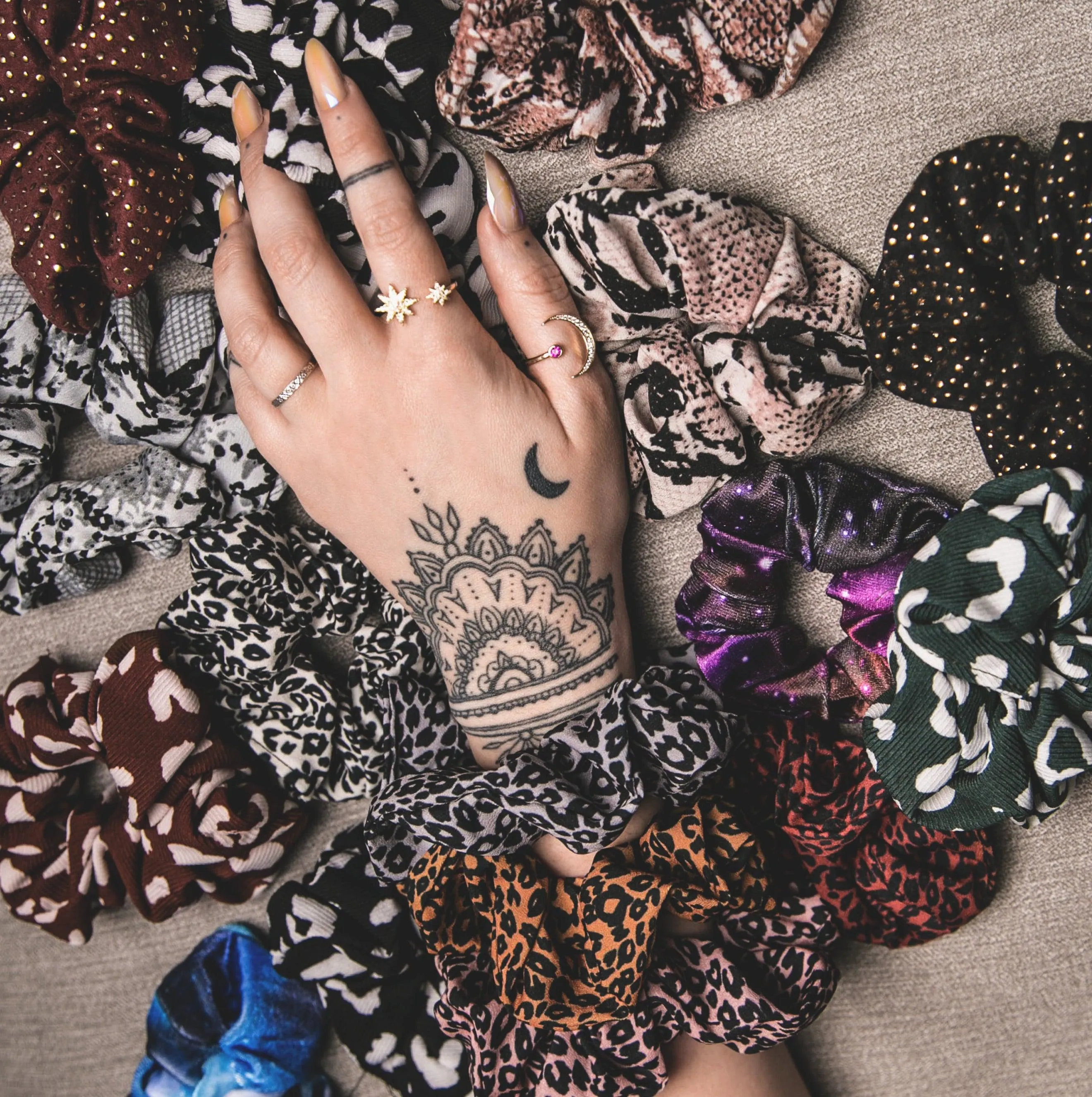Behati Leopard Print Scrunchie - Red