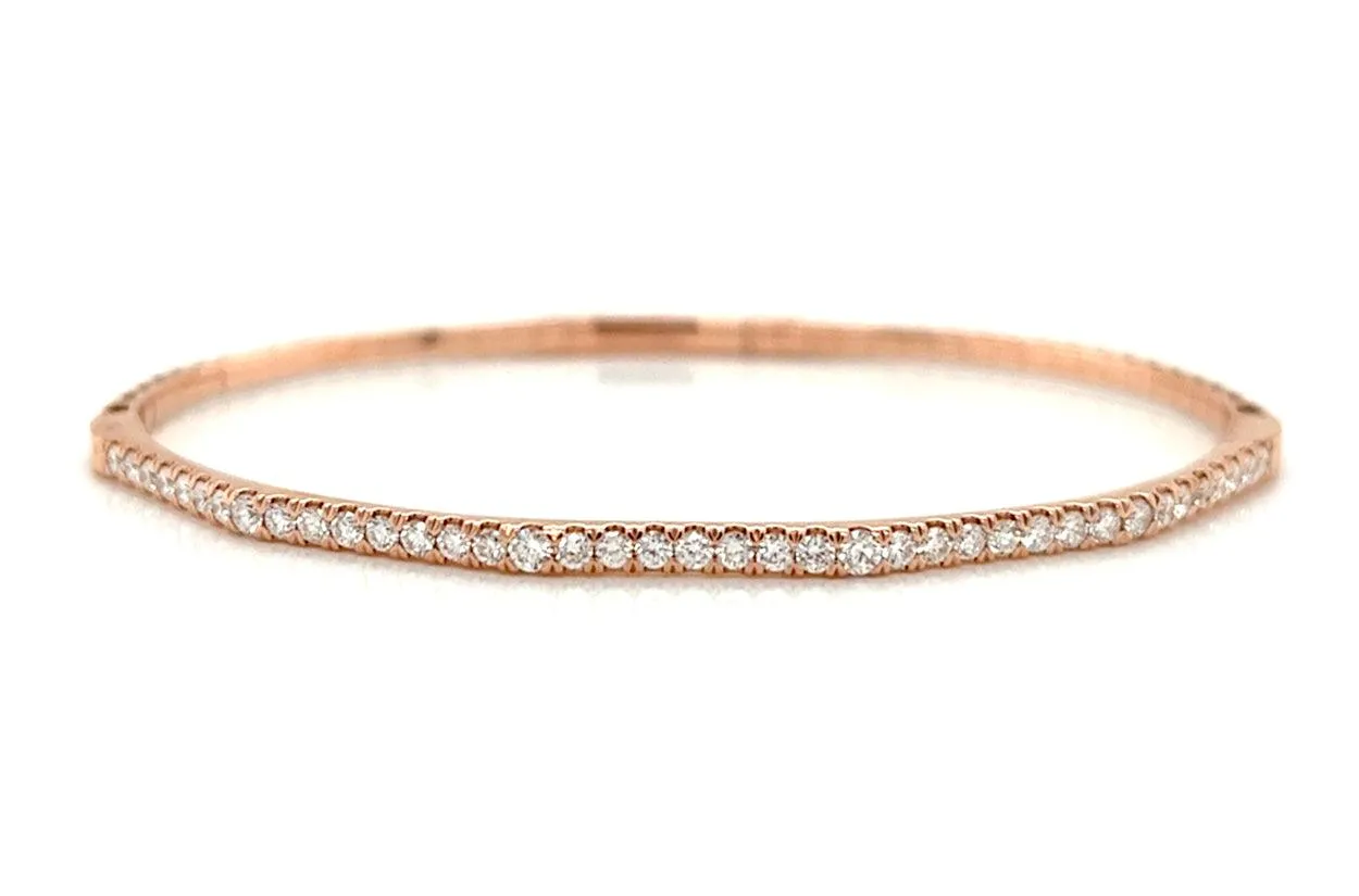 Bracelet 14kt Rose Gold & Diamonds Bangle Tennis