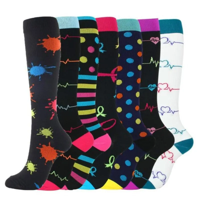 Colorful Compression Stocking For Women (7-Pack)
