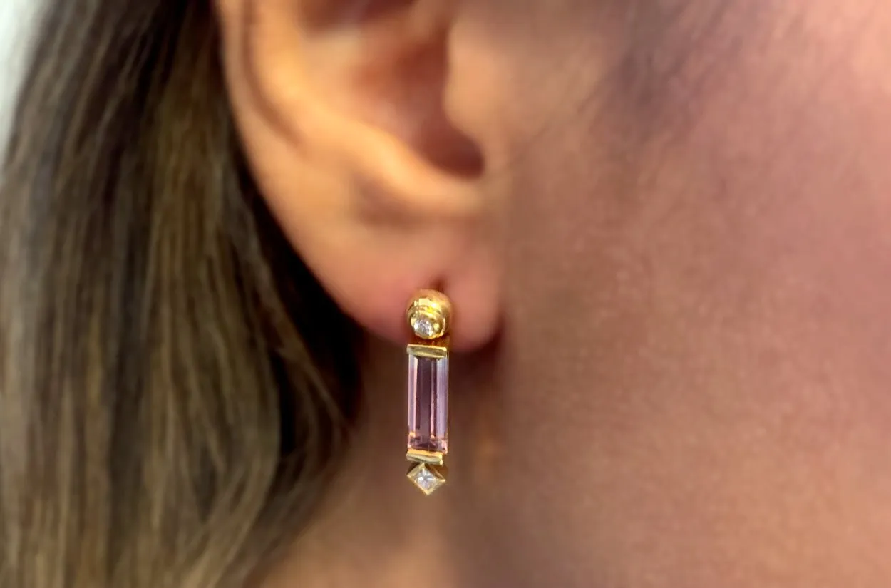 Earrings Bicolor Tourmaline & Diamonds