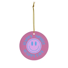 Holiday Ornament Happy Spirit Happy Life, Happiness Ornament, Modern Ornament, Smile Decoration, VSCO, Tumblr, Purple Smile, Retro C