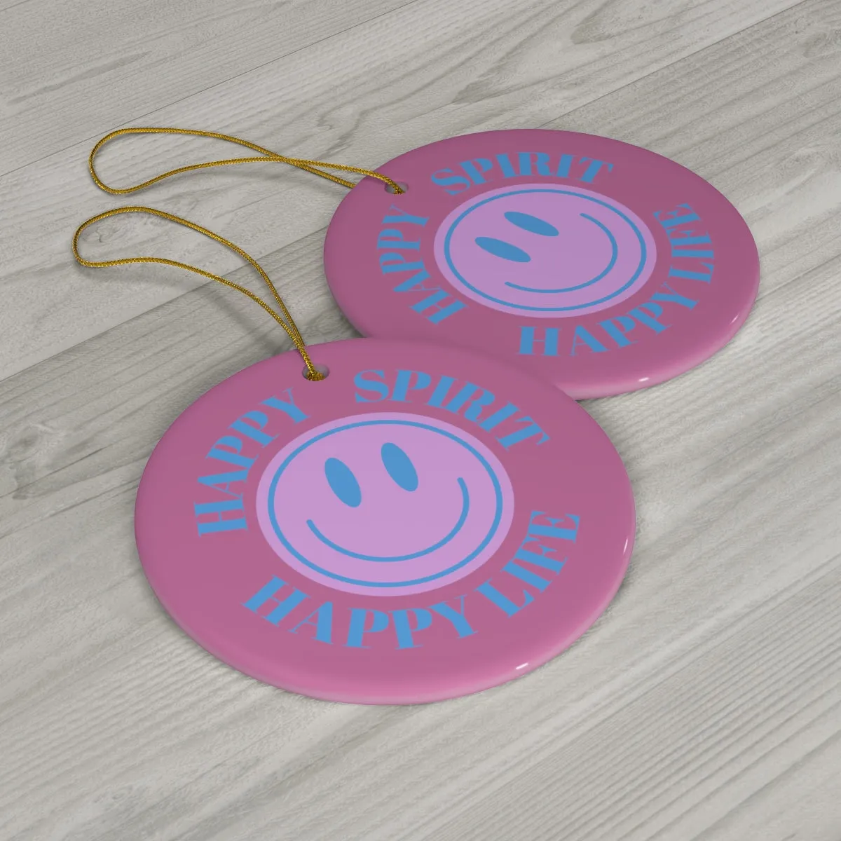Holiday Ornament Happy Spirit Happy Life, Happiness Ornament, Modern Ornament, Smile Decoration, VSCO, Tumblr, Purple Smile, Retro C