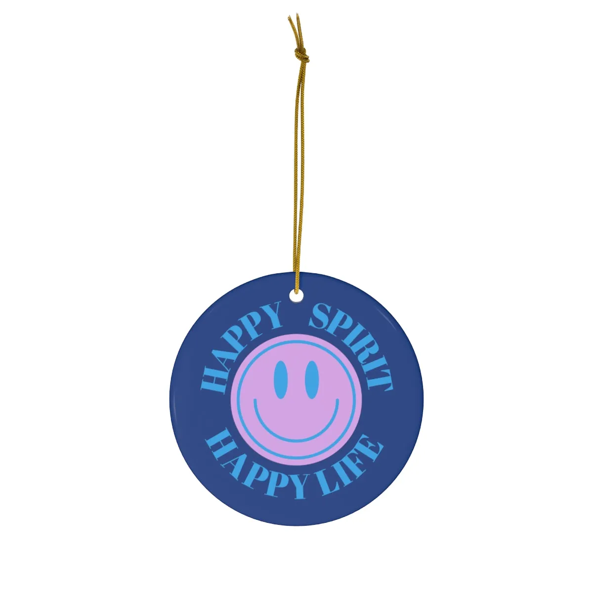Holiday Ornament Happy Spirit Happy Life, Happiness Ornament, Modern Ornament, Smile Decoration, VSCO, Tumblr, Purple Smile, Retro Christmas