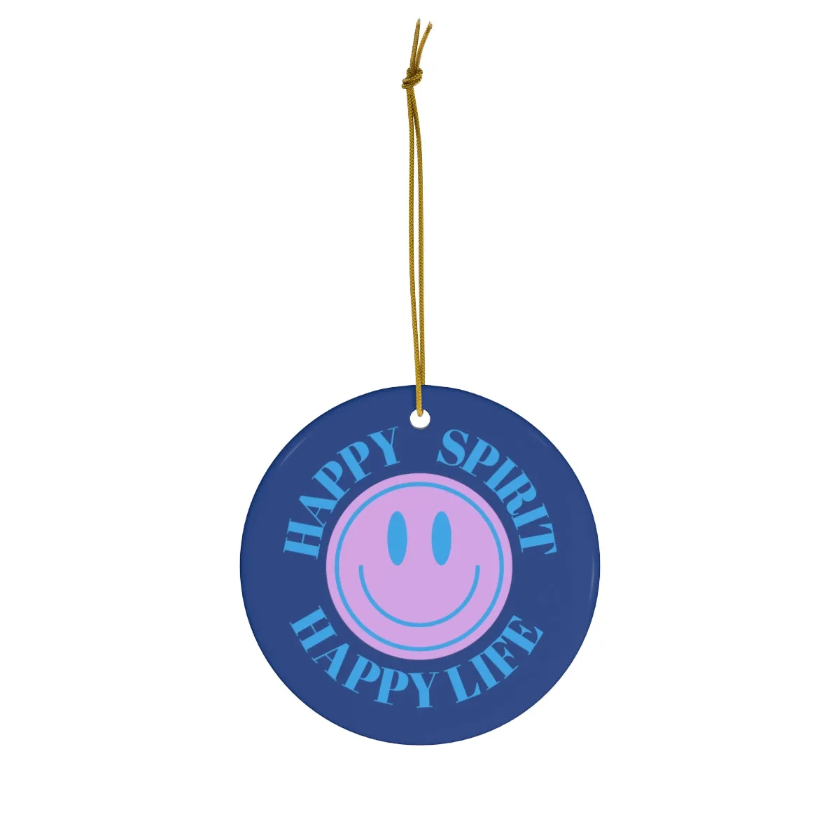 Holiday Ornament Happy Spirit Happy Life, Happiness Ornament, Modern Ornament, Smile Decoration, VSCO, Tumblr, Purple Smile, Retro Christmas
