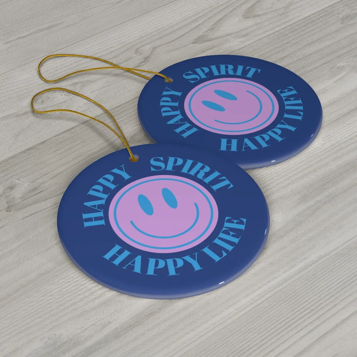 Holiday Ornament Happy Spirit Happy Life, Happiness Ornament, Modern Ornament, Smile Decoration, VSCO, Tumblr, Purple Smile, Retro Christmas