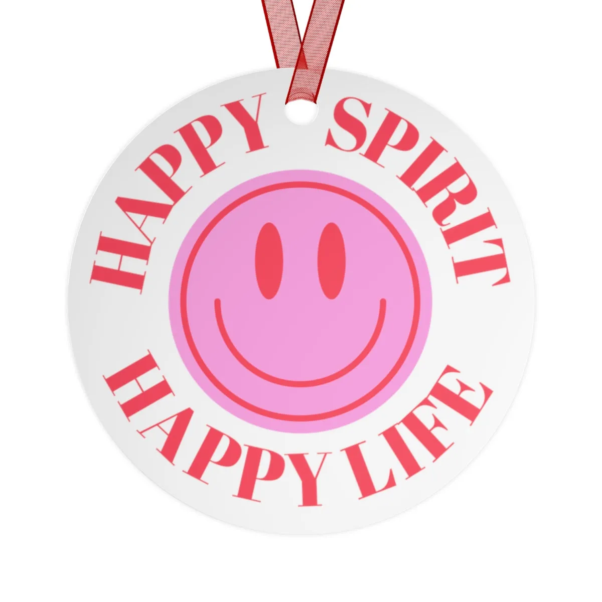 Metal Ornament Happy Spirit Happy Life, Happiness Ornament, Modern Ornament, Smile Decoration, VSCO, Tumblr, Pink Smile, Retro Christmas
