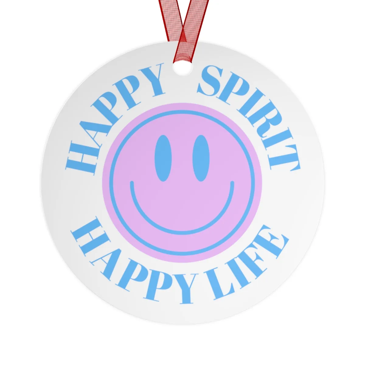Metal Ornament Happy Spirit Happy Life, Happiness Ornament, Modern Ornament, Smile Decoration, VSCO, Tumblr, Purple Smile, Retro Christmas
