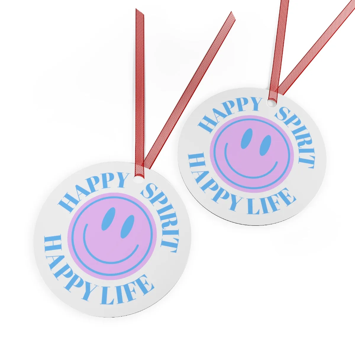 Metal Ornament Happy Spirit Happy Life, Happiness Ornament, Modern Ornament, Smile Decoration, VSCO, Tumblr, Purple Smile, Retro Christmas