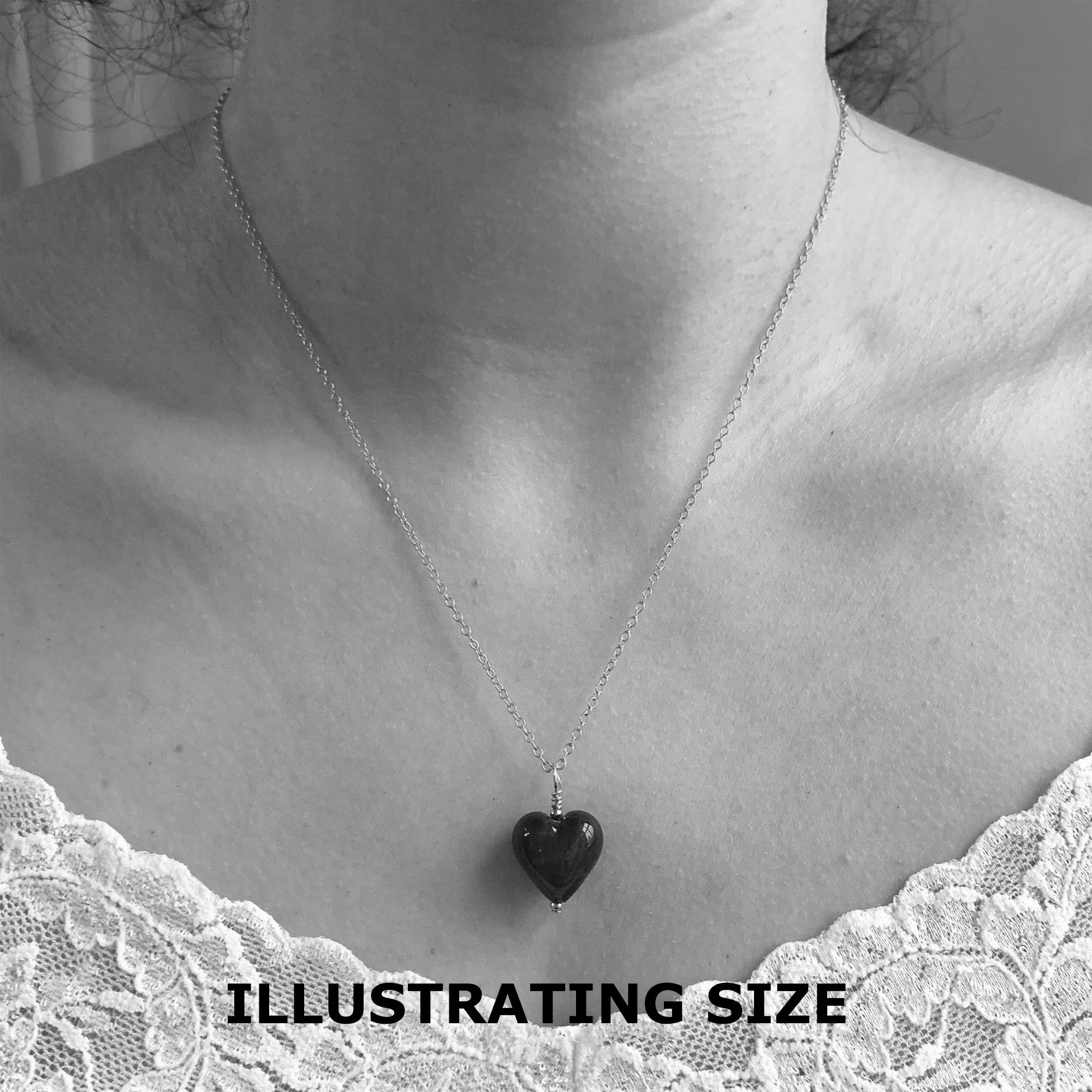 Necklace with turquoise (blue) pastel Murano glass small heart pendant on gold chain