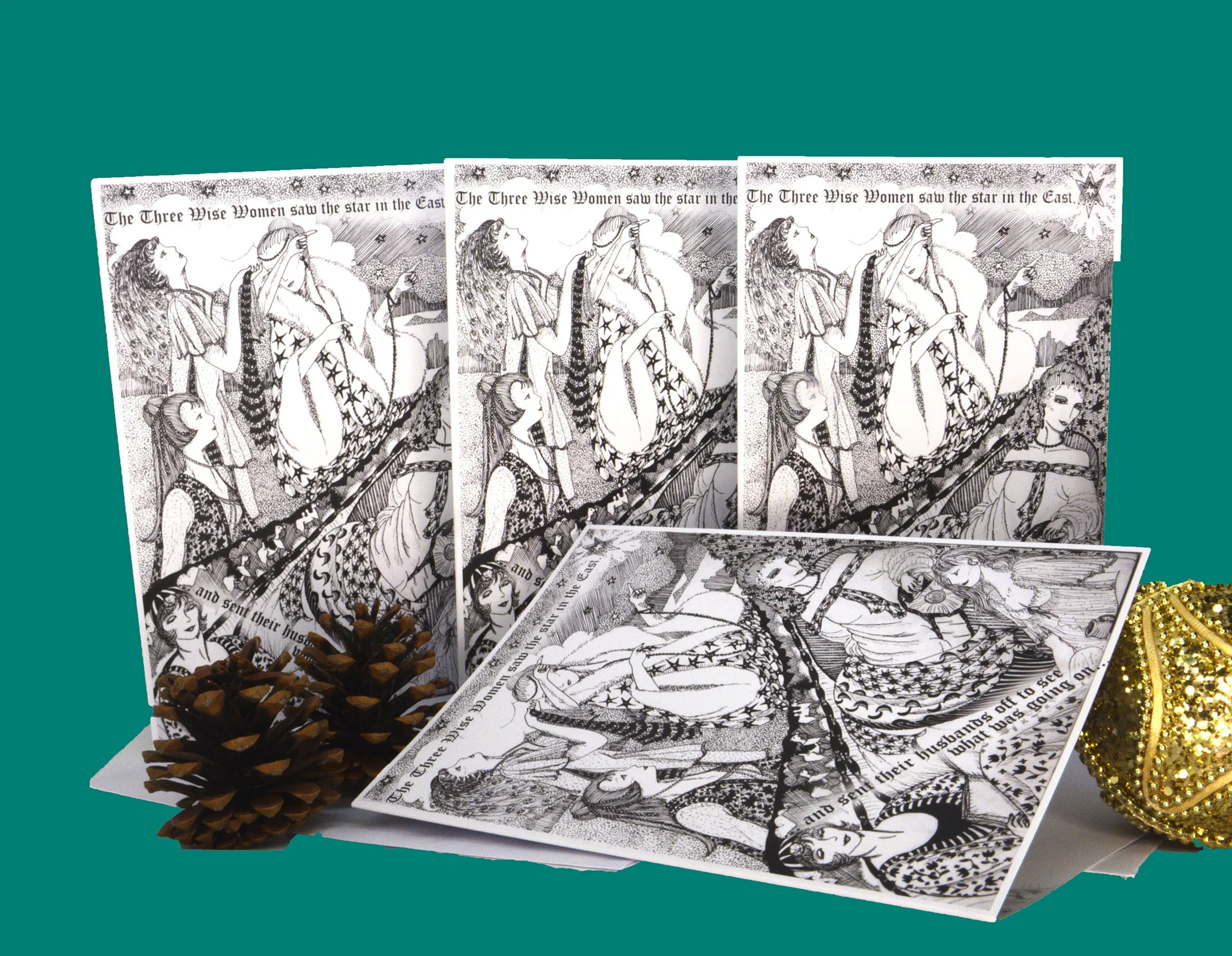 Set of 4 Three Wise Men Christmas Cards
