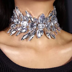 Vintage Geometric Crystal Choker Necklace