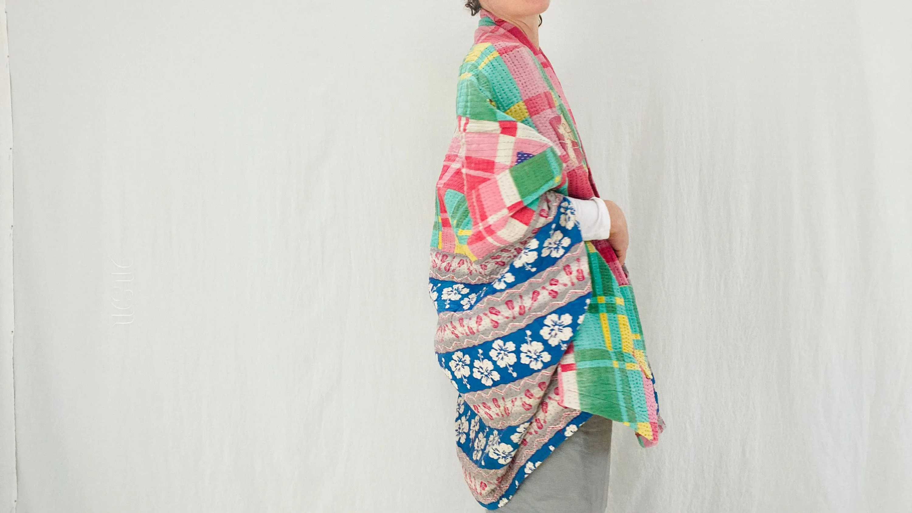 Vintage Kantha Wrap Shrug. Surf Vibe