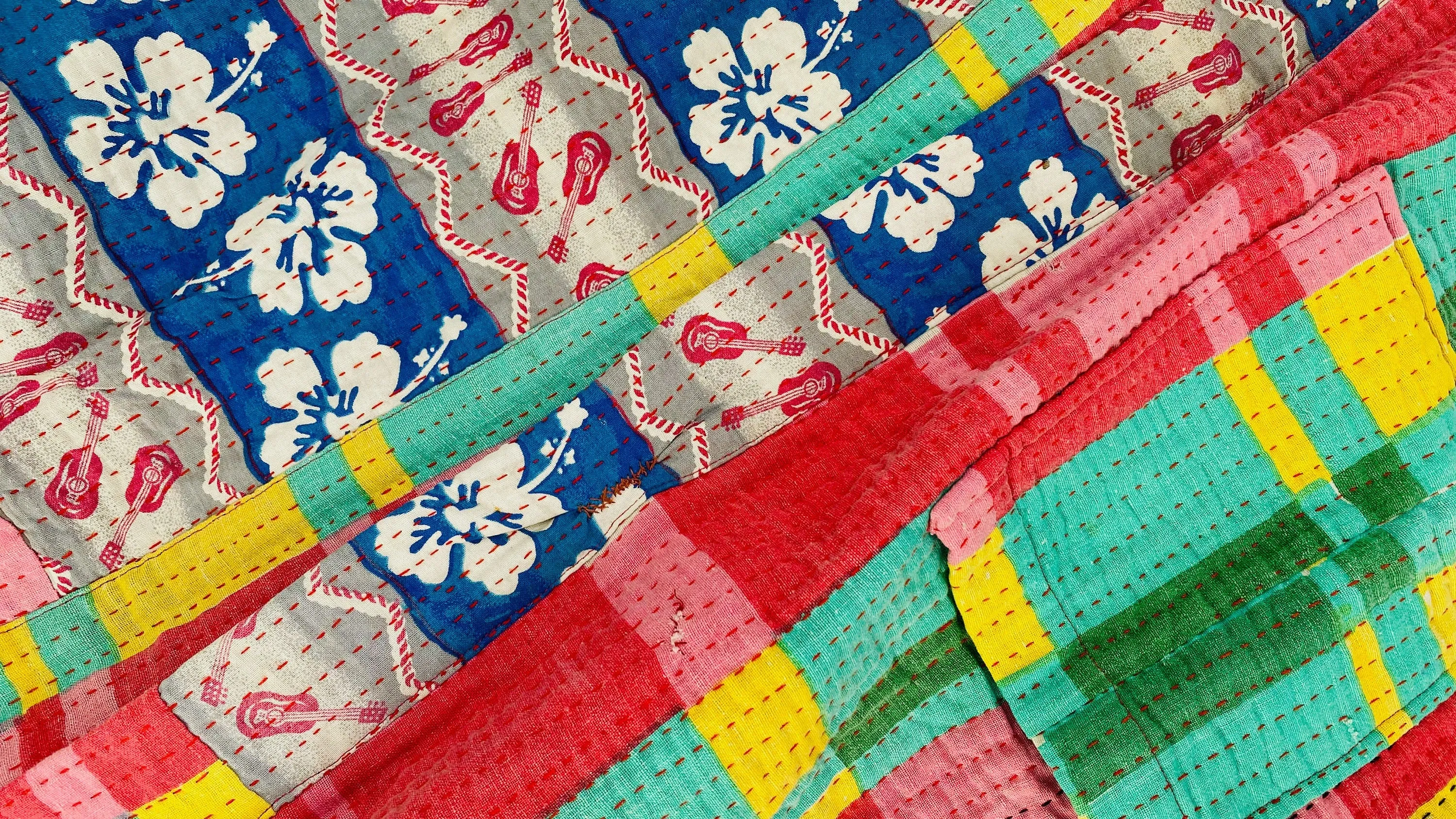 Vintage Kantha Wrap Shrug. Surf Vibe