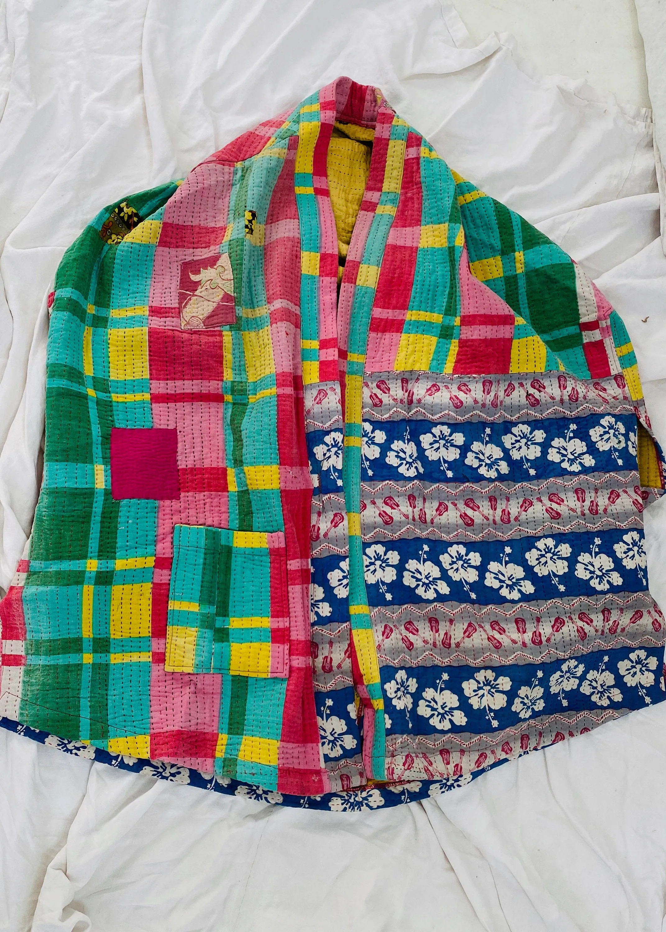 Vintage Kantha Wrap Shrug. Surf Vibe