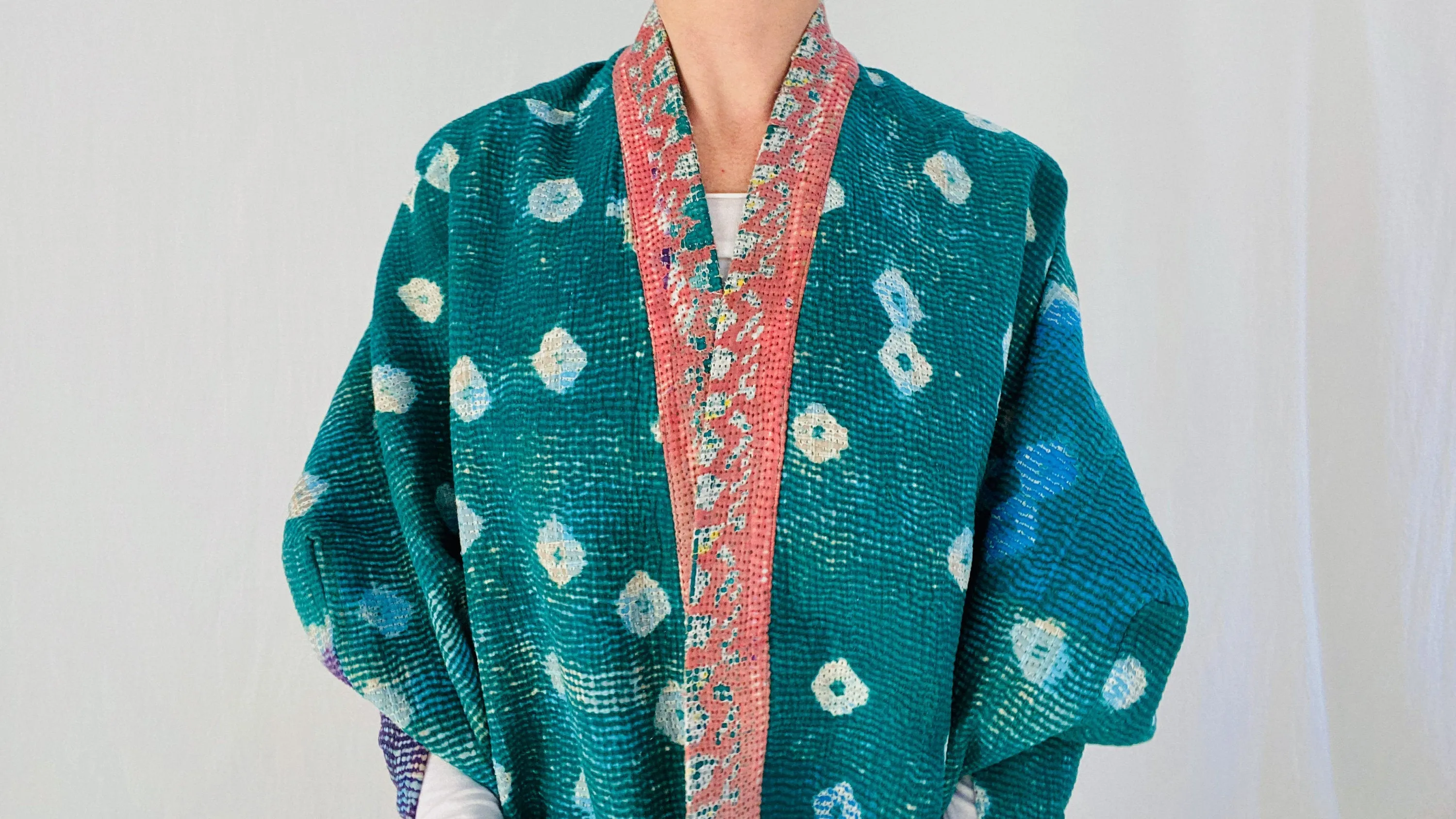 Vintage Kantha Wrap Shrug.
