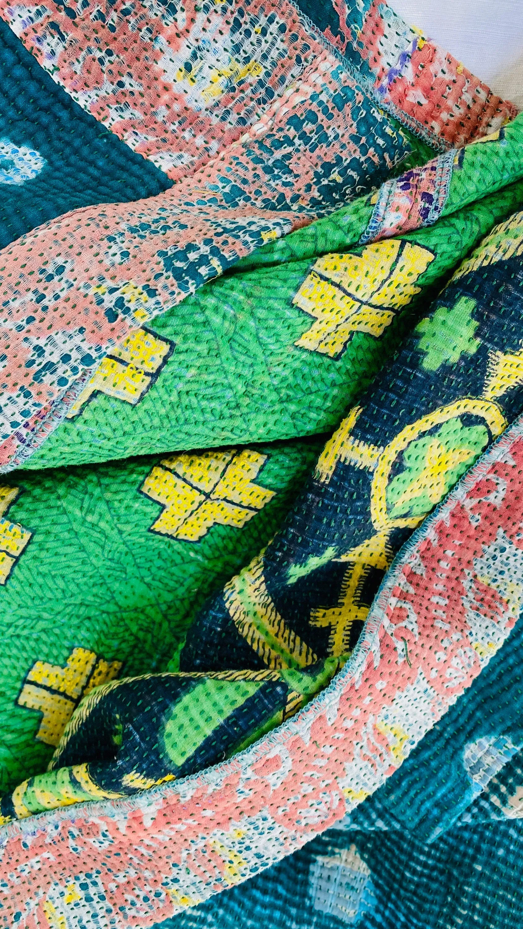 Vintage Kantha Wrap Shrug.