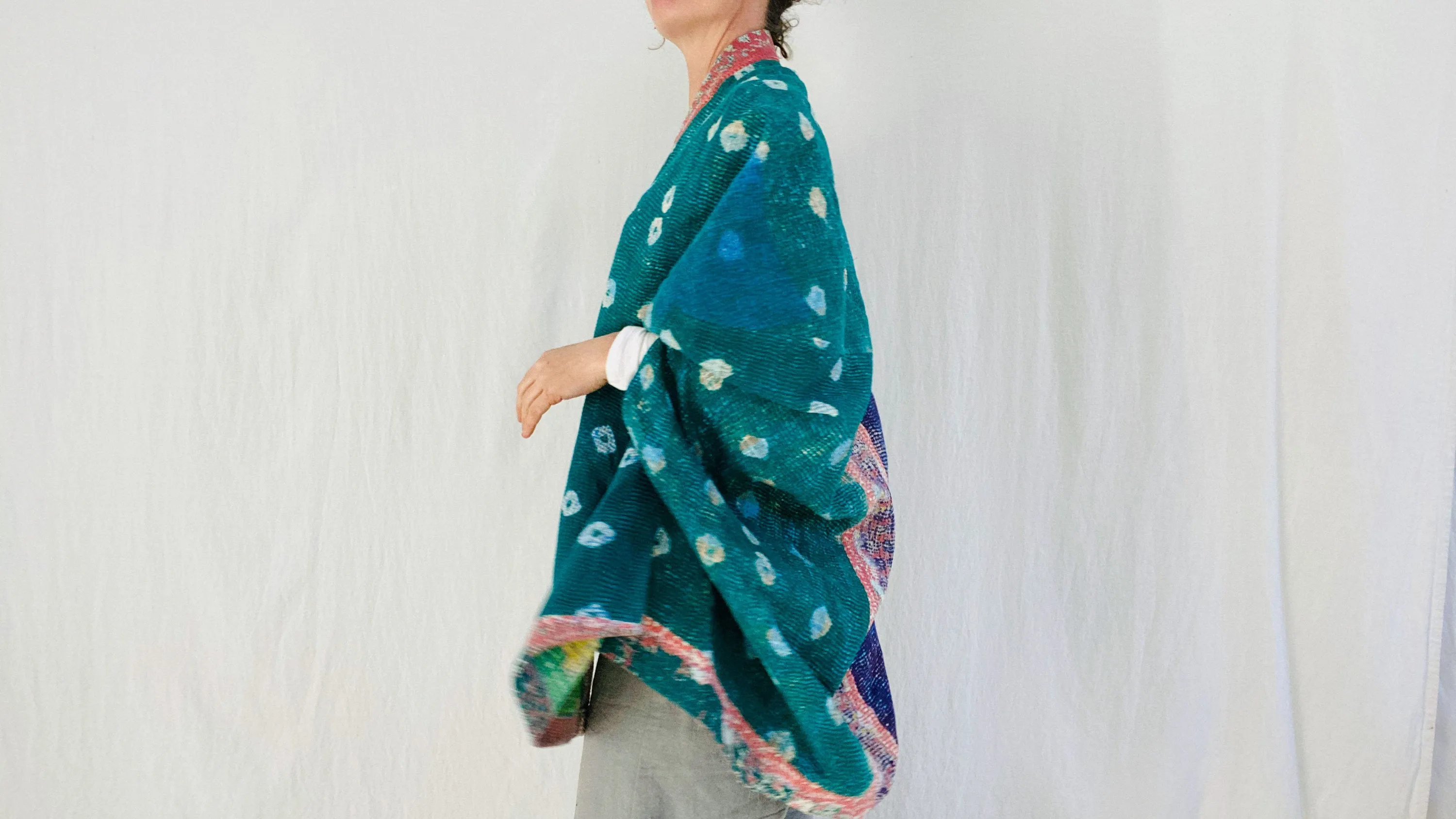 Vintage Kantha Wrap Shrug.